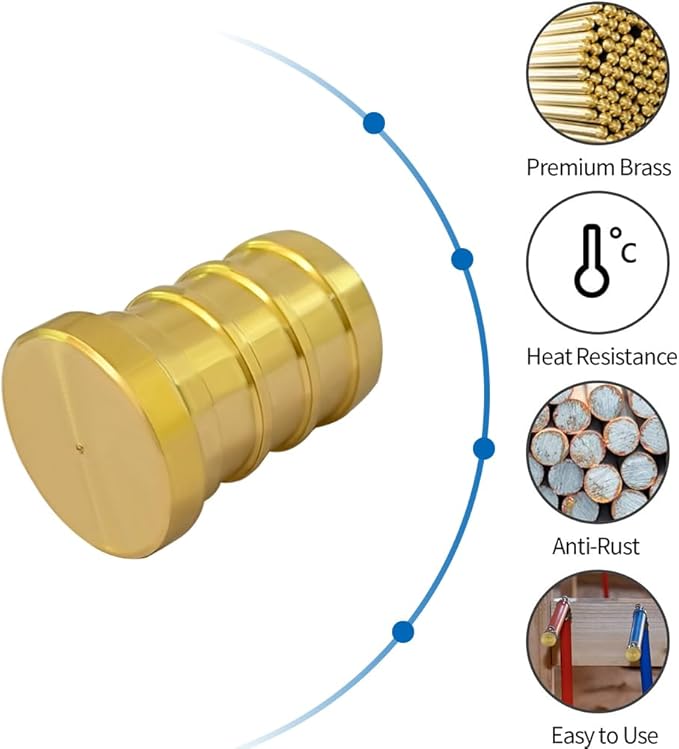 Hooshing 10PCS Pex Plugs 1/2 inch Pex Barb End Cap Brass Crimp Fittings