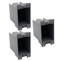 Old Work PVC Cut in Electrical Box, Durable Grey 1 Gang Outlet Box for Home Upgrades, ETL Certified 20 Cubic inches Switch & Outlet Boxes, 3 Packs