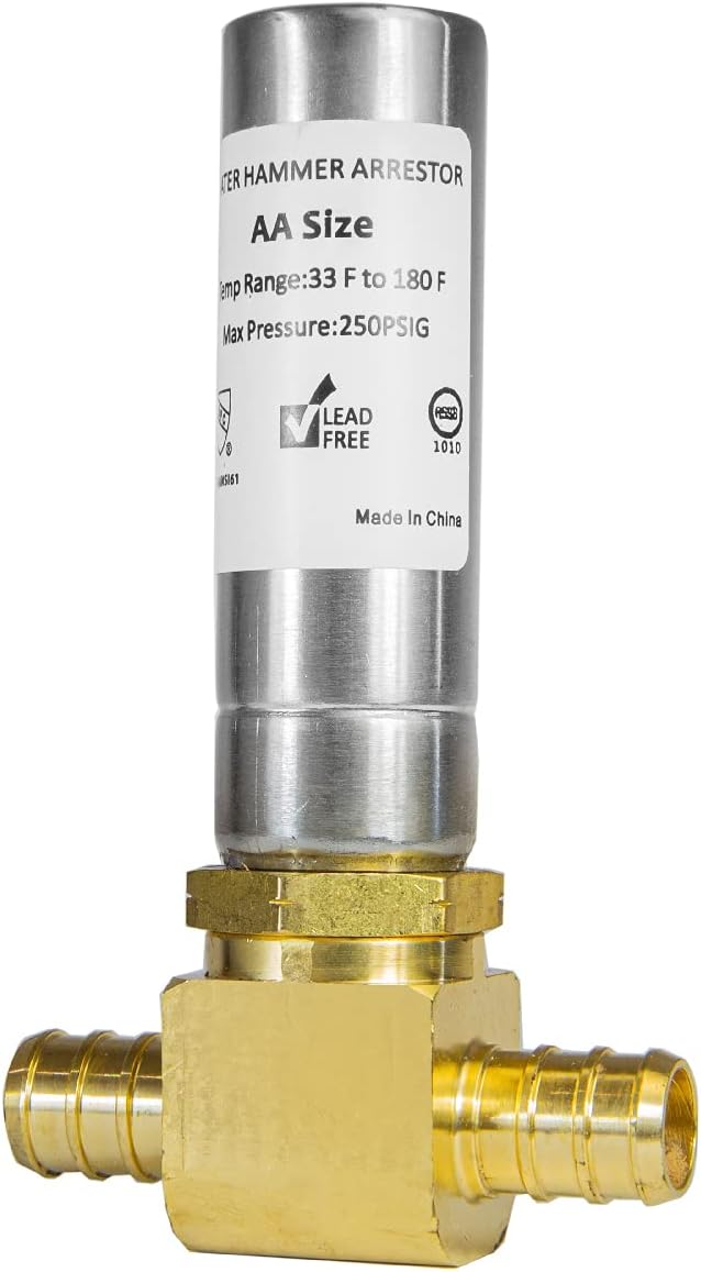 EFIELD MH-221 Pex Crimp Connection Tee Water Stainless Steel Hammer Arrestor (Stainless Steel Arrestor),(HAMMER011)