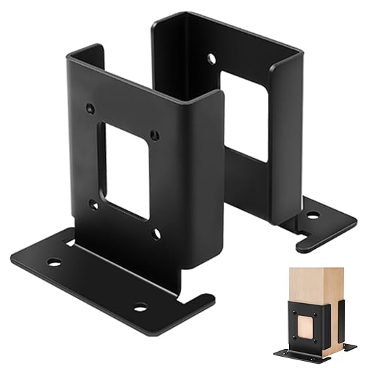 2Pcs Adjustable 4x4 Pergola Post Base for Wood Fence, 4x6 Post Anchor Base Brackets for Deck Railing Mailbox