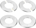 PATIKIL Wall Split Flange 130mm / 5.1" OD, 4 Pcs Round Escutcheon Plate Cover PPR Plumbing Cover Plates with Self-Adhesive Tape for 64mm / 2.5" Dia Water Pipe Faucet, Silver