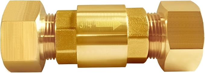 Joywayus Brass Check Valve 1" NPT Thread Female One Way Backflow Preventer Check Valves