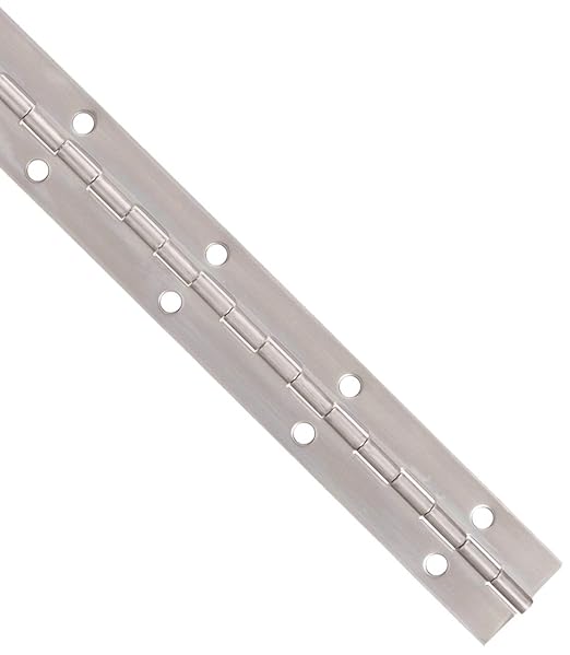 Stainless Steel Continuous Hinge with Hole, Bright Annealed Finish (5 Feet, 3 Inches)