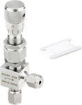 TAISHER 1PCS 304 Stainless Steel Reduce Port 3mm 90 Degree Elbow Needle Valve 1/8" OD，Accurate Dials For Micro Flow Control Instrument Gauge Water Gas Oil