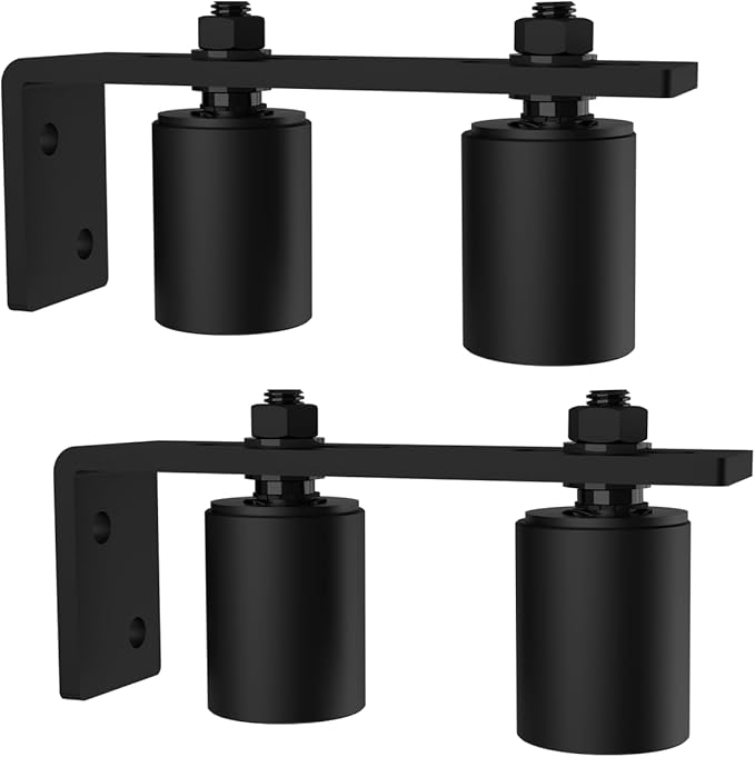 2" Gate Roller Guide with L-Bracket, Universal Adjustable Gate Guide Roller,Sliding Gate Rollers,Heavy Duty Sliding Gate Kit for Door Hardware and Sliding Gates(2Pack-Black)