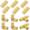 Hooshing 12 Pack 3/4" PEX Fitting Combo, Straight Coupling, Elbow, Tee Set