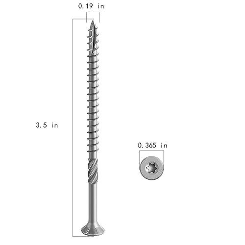 #10 * 3-1/2" 304 Stainless Steel Deck Screws, (325pcs) 5 lbs.Exterior Wood Screws, Rust Resistant Epoxy Coated, Bronze, T20 Star Bit