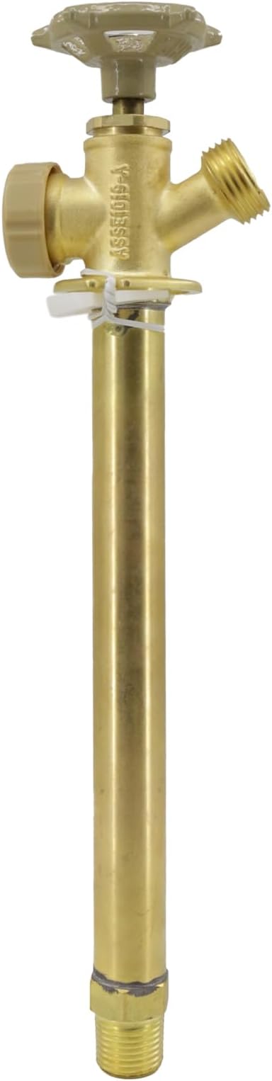 8 Inch Anti-Siphon Frost Free Sillcock Valve Multiturn 1/2 Inch NPT, 3/4 Inch Hose Bibb, Brass Body,Brass Valve 8 inch Length