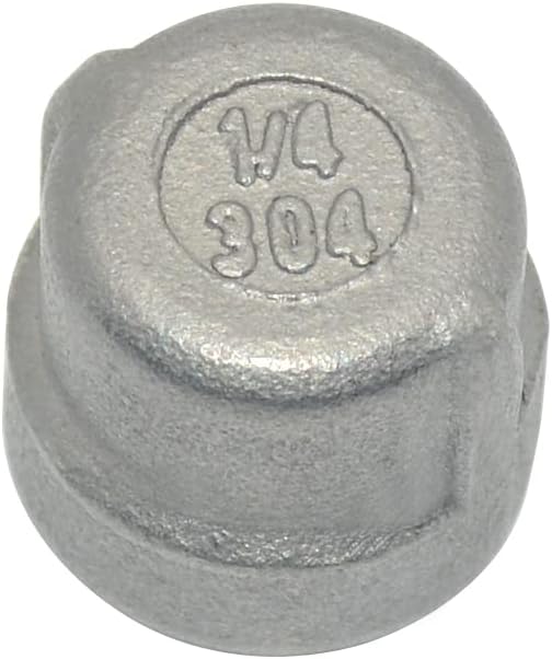 1/4" 0.25" Cap,NPT Female Threaded Cast Pipe Fitting,Stainless Steel 304