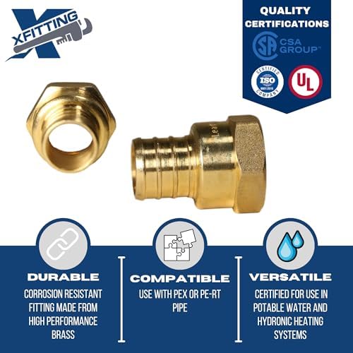 XFITTING 3/4 inch Pex x 1/2 inch Female NPT Adapter, 23-4-5=10X, 10 Pieces