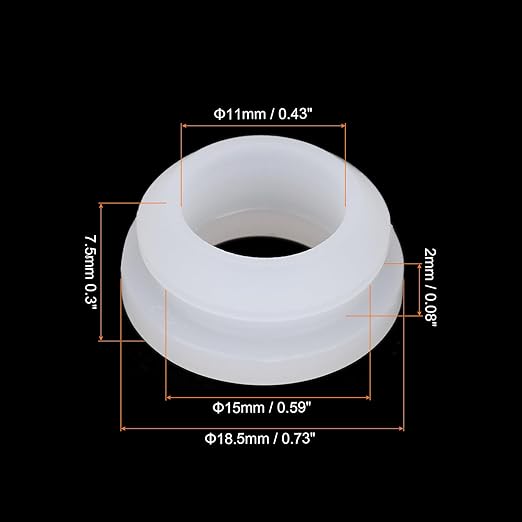 MECCANIXITY 20Pcs Snap Rubber Grommet Plug Mount Dia 15mm ID 11mm Narrow Groove Width 2mm Seal Anti-Scratch for Electrical Box Cable Pipes Transparent