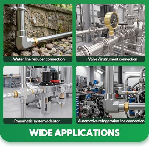 TAISHER 10PCS Brass Reducer Hex Bushing Threaded Pipe Fitting 1/2" NPT Male x 1/8" NPT Female Adapter
