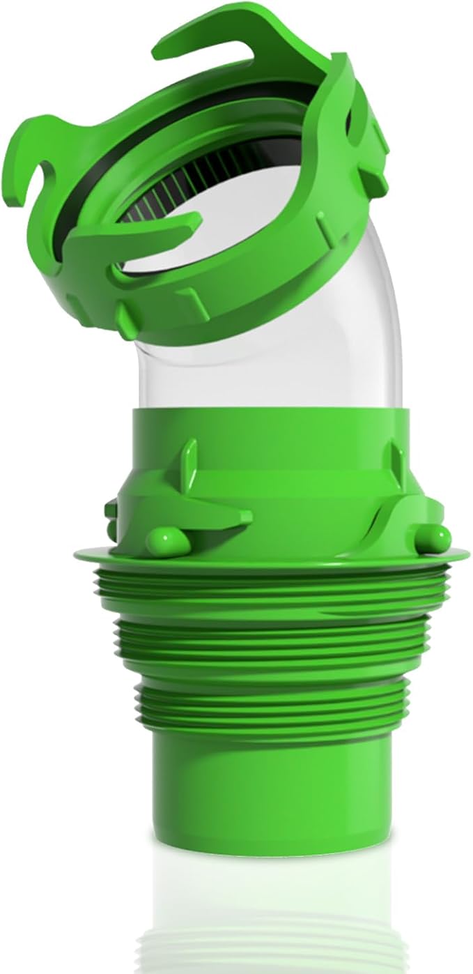 6-in-1-45° Clear RV Sewer Hose Elbow with Adapter and Built-in Gasket Odor - Fits 4 Sizes of Dump Station Inlets (45° -Elbow Adapter)