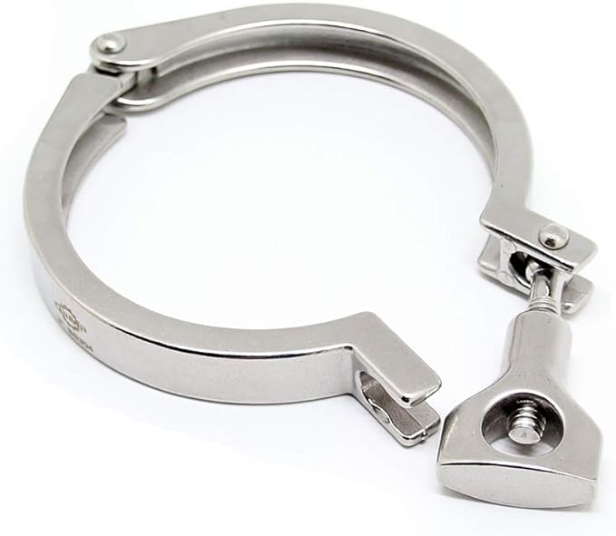 QiiMii Single Pin Heavy Duty Tri Clamps with Wing Nut Ferrule TC 3 Inch Stainless Steel 304 Sanitary Fittings with Silicone Gasket