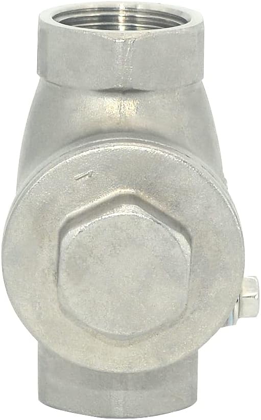 VARMHUS Stainless Steel SS316 Swing Check Valve,NPT Female x Female Thread,WOG 200 PSI PN16 CF8M (3/4")