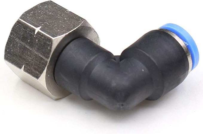 CEKER 1/4NPT Female Air Fittings - 1/4 inch Npt 90 Degree Quick Connect Push Lock Tube Fittings 2Packs