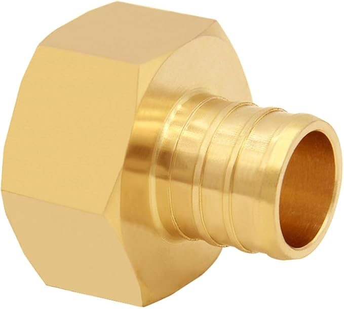 8PCS LF Brass 3/4 Inch PEX Barb to 3/4 NPT Female Straight Coupling Pipe Crimp Fitting