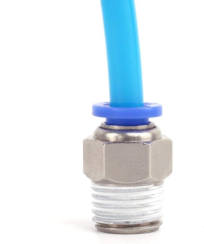 SNS Male Straight Push to Connect Pneumatic Fittings 8mm Tube OD x 1/8 NPT Nickel Plated Brass（10 PCS） SPC8-01NPTBE