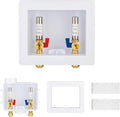 10-Pack GUOFIS Washing Machine Outlet Box,1/2 Inch Push-fit Inlet x 3/4 Inch MHT Outlet, Laundry Washer Box with Stainless Steel Water Hammer Arrestor (Center Drain)
