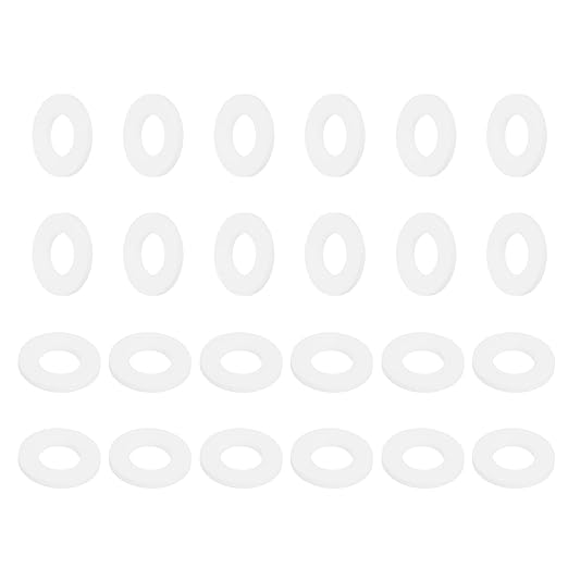 MECCANIXITY PTFE Flat Washers, 24Pack 22mm OD 11mm ID 2mm Thick Sealing Spacer Gasket Ring for Faucet Pipe Hose Bolt Machinery, White