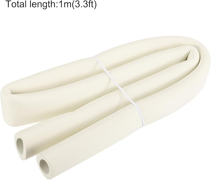 uxcell Foam Tubing for Handle Grip Support, Pipe Insulation Outside Pipe Lagging, 18mm ID 29mm(1 1/8") OD 1m White