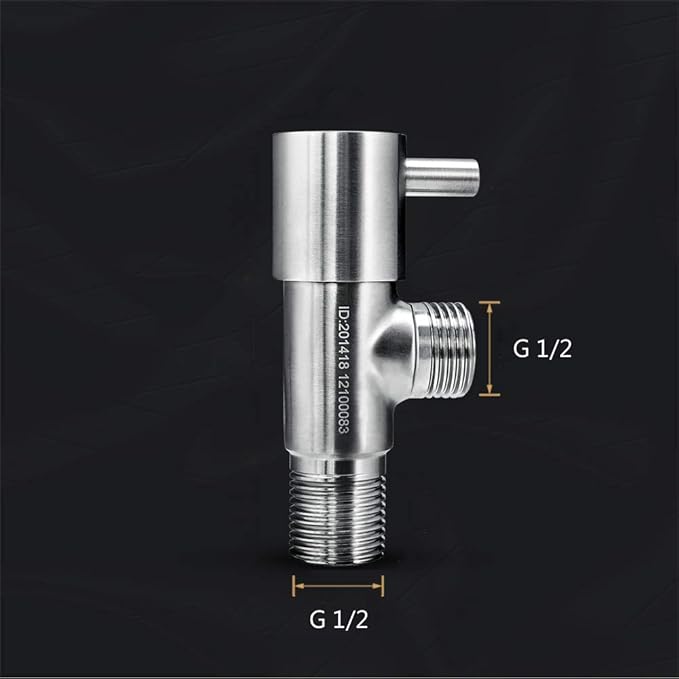 Poeland Modern Quarter Turn Angle Stop Valve 304 Stainless Steel Faucet Triangle Valve 1/2" G thread