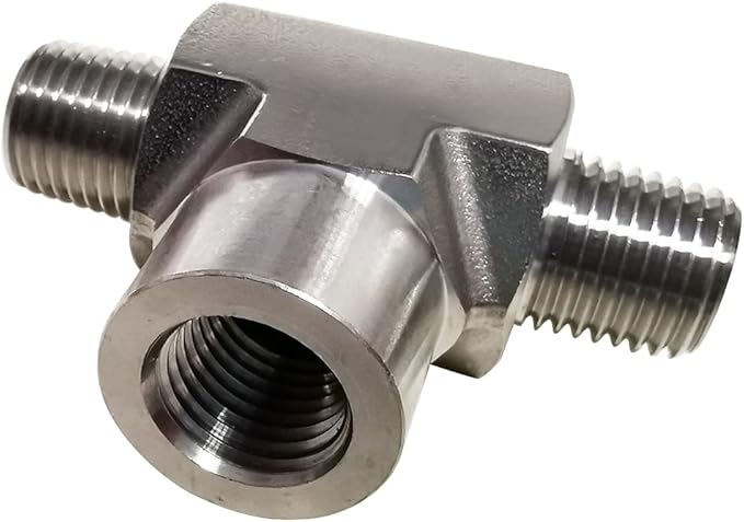 Metalwork 304 Stainless Steel Forged Pipe Fitting Street Tee 1/4" NPT Male x 1/4" NPT Female x 1/4" NPT Male, 1 Pc