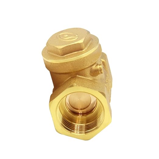 Joywayus 1/2” Female Thread Brass Horizontal Check Valve DN15 One-Way Non-return Swing Check Valve Prevent Water Backflow