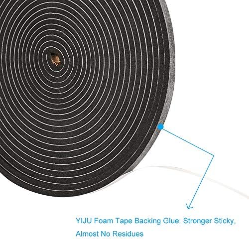 2 Rolls Weather Stripping,1/4 Inch Wide X 1/8 Inch Thick Foam Seal Tape High Density Foam Strip Self Adhesive,Closed Cell Foam Tape Seal Strip,16 Feet Long Each