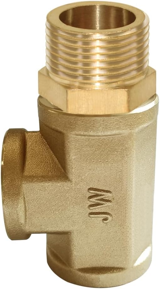 Joywayus Brass Tee Pipe Fitting Barstock 3 Way 3/4" NPT Female x 3/4" NPT Female x 3/4" NPT Male Hose Fitting