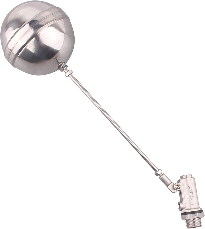 Stainless Steel Float Ball Valves - 1/2” NPT Male Thread Flow Control Float Sensor Valve Automatic Water Level Control Float For Tank Pond Water Tower