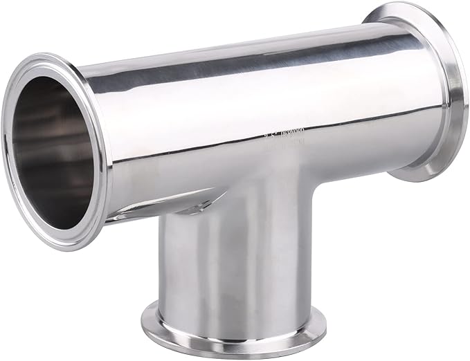 DERNORD Clamp Tee 3 Way Stainless Steel 304 Sanitary Fitting Fits 2.5" Tri-clamp, 64mm Pipe OD