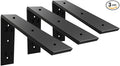 WINKER Countertop Support Bracket 3 Pack Heavy Duty 3/8" Thick Hidden L Shelf Bracket 14" x 6" x 2.5" Metal Corbels for Quartz/Granite/Wood/Concrete/Laminate Countertops, Black