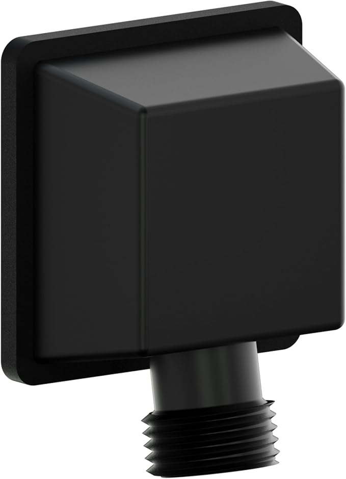 100% Brass Wall Mounted Supply Elbow, Wall Elbow for Hand Shower, Solid Brass Wall Supply Elbow, Check Valve Included (Matte Black)