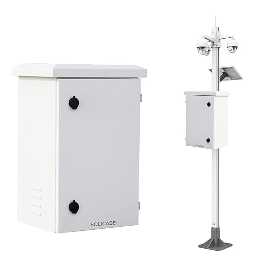 Outdoor Galvanized Electrical Enclosure Box, 24 * 16 * 12 inches IP Weatherproof Floor-Standing Electrical Cabinet…