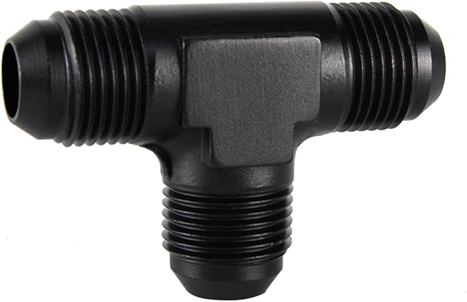 8AN Male Flare Tee Fitting Adapter T Union Aluminum Black