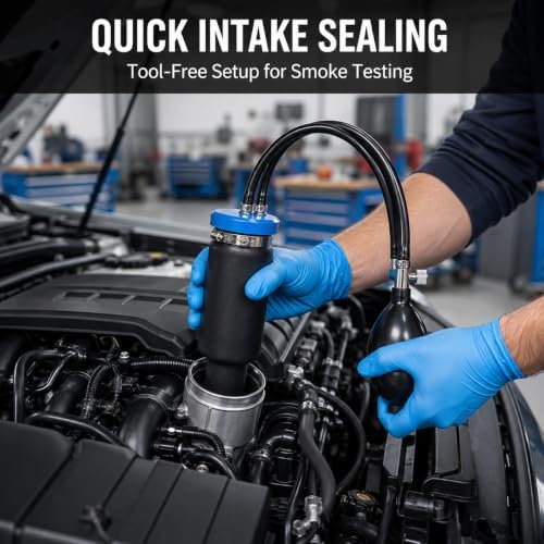 4PCS Intake Adapter with Inflatable Bladder for Smoke Tester, Blue