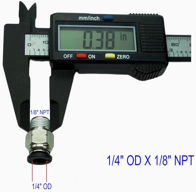 CDQBWQDJT 10 Pcs Pneumation Fitting 1/4" Tube OD Push To Connect X 1/8 NPT Male Pipe