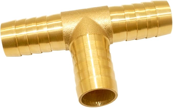 1PCS Solid Brass 1" OD Barb Tee Splicer Mender Hose Barb Fitting 3-Way Union Intersection for Water/Oil/Gas