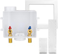 Washing Machine Outlet Box, Center Drain/Side Drain, 1/2 Inch MIP Sweat Inlet x 3/4 Inch MHT Outlet Connection, Laundry Washer Valve Outlet Box (Pack of 5)(WM001-5Pack)