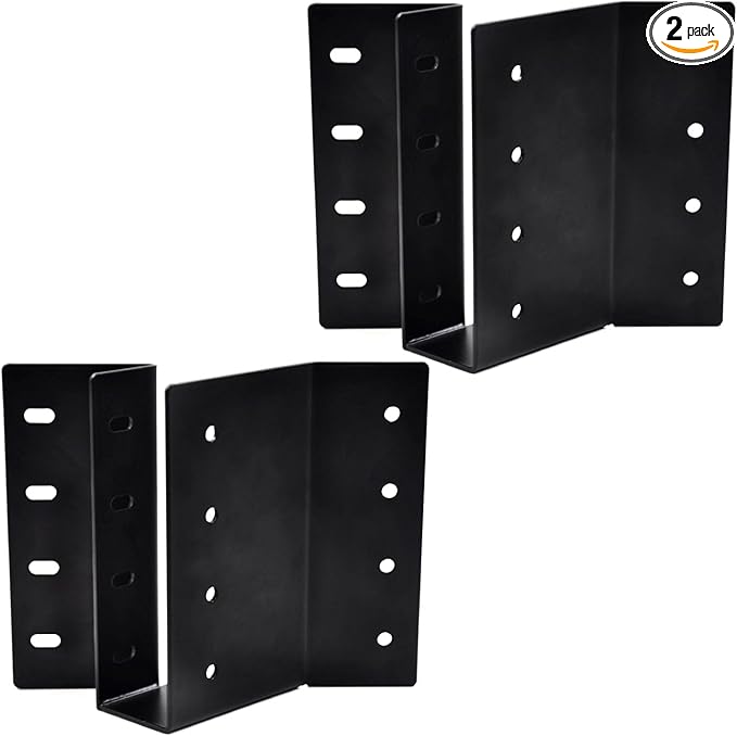 (2-Pack) 2 x 6 Heavy-Duty Steel Joist Hanger Bracket, Skewed Left 45 Degree, Face Mount Rafter Bracket for Floor Deck and Ceiling Trusses