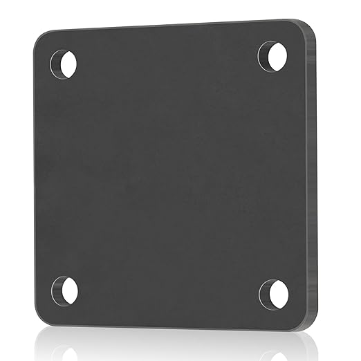 Rocaris 1 Pcs 8 X 8 X 5/16 Inch A36 Steel Plate Hot Rolled, Steel Base with 4 Holes Metal Square for Construction Boards, Structure Support, Weldable Square and Industrial