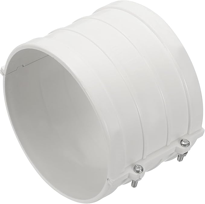 PATIKIL 6-5/16" Water Pipe Repair Clamp PVC Leak Sealer for OD 160mm PE/PPR/Pipes and Plumbing (Length 4.7 Inch), White