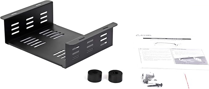 AEONS Under Desk Computer Mount Laptop PC Mount Wall Mount for Small Form Factor Case Desk Holder Shelf Drawer 10" x 3" x 8"