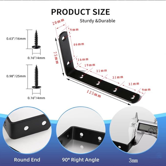 Anti Tip Furniture Anchors for Baby Pet Proofing,Furniture Wall Anchor Furniture Dresser Bookshelf Falling Prevention Device for Children (BLACK-2PACK)