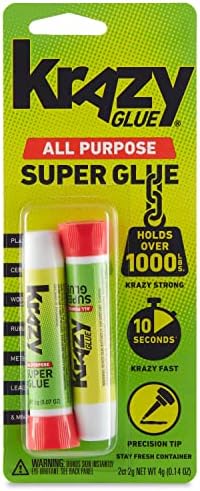 Krazy Glue All Purpose Instant Superglue, 2 g, (6 x 2 Packs)