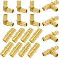 Hooshing 18 Pack 1/2" PEX Fitting Combo, Straight Coupling, Elbow, Tee Set