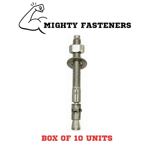 Premium 316 Stainless Steel Wedge Anchor, 3/8"-16 X 4-1/2" – Heavy Duty Corrosion Resistant Fastener for Concrete and Masonry Applications 10 Pack