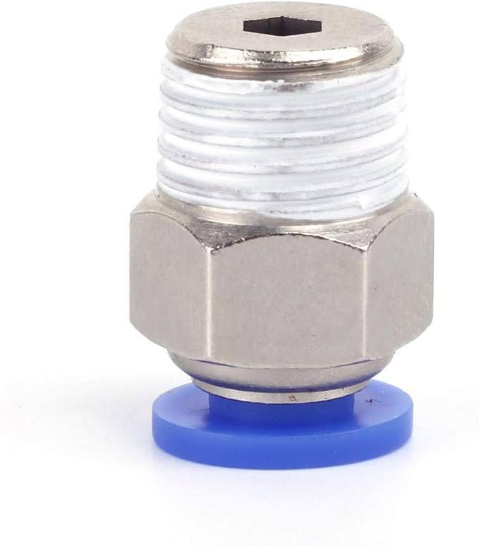 SNS 1/4"Tube OD x 1/8 NPT Male Straight Nickel Plated Brass Push to Connect Pneumatic Fittings（10 PCS） SPC1/4-01NPTBE