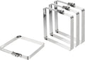 uxcell 4Pcs 304 Stainless Steel Rectangular Hose Clamp, Adjustable 3.9 x 3.9 Inch Square Worm Gear Duct Pipe Tube Clamps for Ducting Bracket Cable Tray Bridge Project Systems, Silver